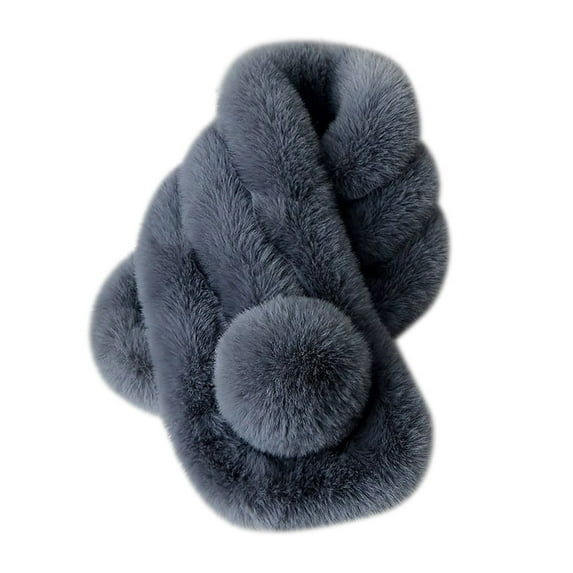 CUZIBR Winter Beanie Set Warm Thick Plush Scarf For Women Solid Color Fuzzy Thermal Neck Stylish Cozy Neck Gaiter For Cold Weather Cozy Soft Dailywear,Gy1,One Size