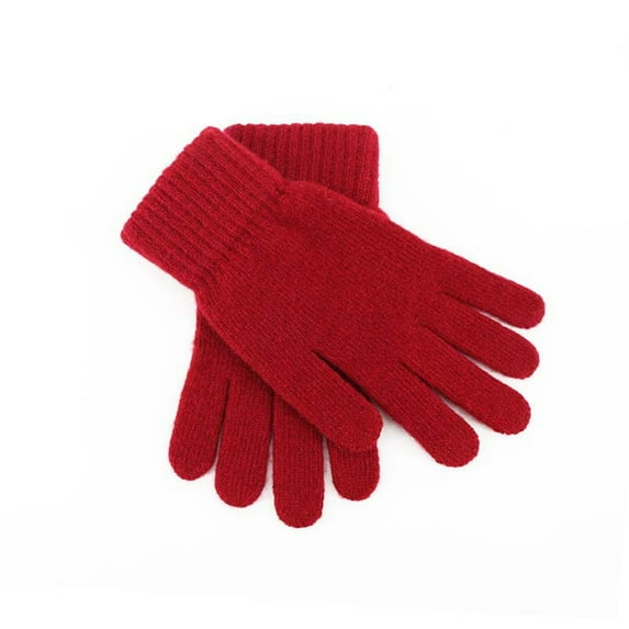 CUZIBR Winter Gloves Knitted Solid Color Thick Warm Touchscreen Wool Gloves Elegant Thermal Outdoor Cold Weather For Unisex