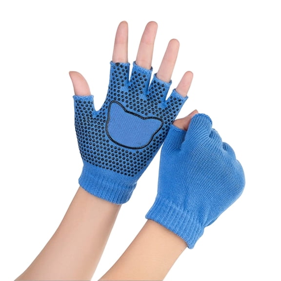 CUZIBR Winter Gloves Women'S Plush Knitted Fingerless Glove Cartton Pattern Wool Fuzzy Lined Mitten Sleeves Writing Outdoor Cold Weather For Unisex