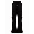 thumbnail image 1 of CUZIBR Women'S Cargo Pants Women Flare Baggy Hiking Pants With Pocket Casual Relaxed Fit Outdoor Camping Leisure Dates Trousers,Black,L, 1 of 3