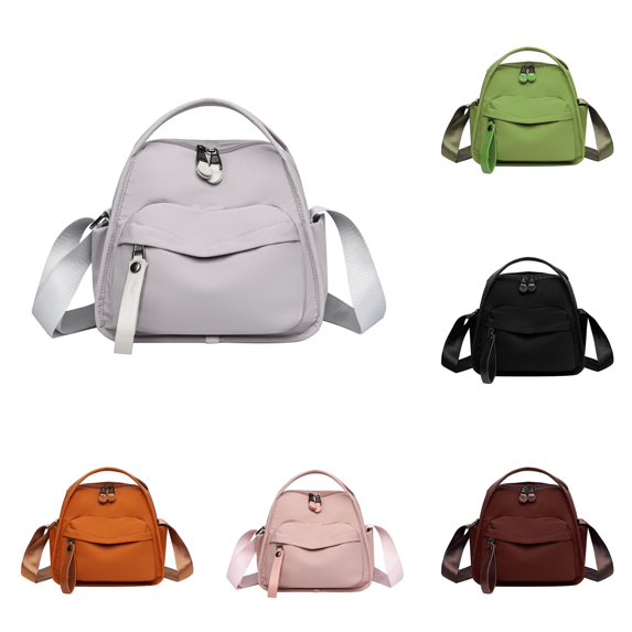 CUZIBR Women'S Fashion Color Nylon Crossbody Bag Zipper Design Front Pocket Small Leather Bag Adjustable Wide Strap Lightweight Shoulder Purse For Women Daily Mini Carry Bag