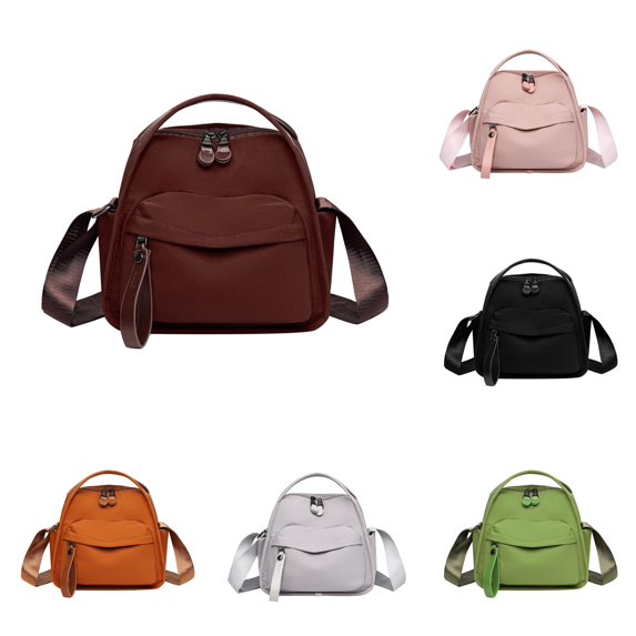 CUZIBR Women'S Fashion Color Nylon Crossbody Bag Zipper Design Front Pocket Small Leather Bag Adjustable Wide Strap Lightweight Shoulder Purse For Women Daily Mini Carry Bag