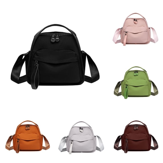 CUZIBR Women'S Fashion Color Nylon Crossbody Bag Zipper Design Front Pocket Small Leather Bag Adjustable Wide Strap Lightweight Shoulder Purse For Women Daily Mini Carry Bag