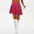 thumbnail image 1 of CUZIBR Women'S Pleated Tennis Skirt Solid Color High Waist Sports School Uniform Skirts Stylish A-Line Skater Skirts With Lining Shorts Athletic Skort ,Hot Pink,S, 1 of 3
