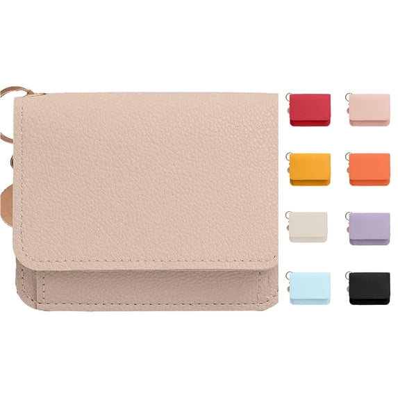 CUZIBR Women'S Stylish Purse Mini Card Holder Flip Design Gold Metal Key Ring Small Slim Purse Portable Business Card Wallet For Women Daily Pocket Storage Carry Bag
