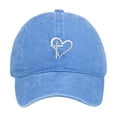 thumbnail image 1 of CUZIBR Women Sun Hats Fashionable Heart Embroidered Baseball Cap Vintage Distressed Washed Summer Running Breathable Lightweight Adjustable Casual Travel Sports Trucker Hat,Light Blue,One Size, 1 of 3
