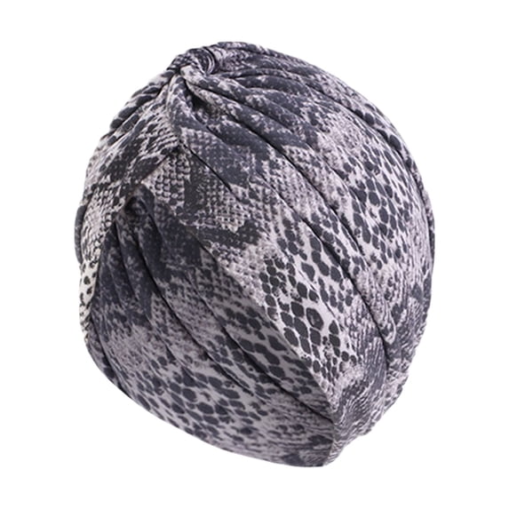 CUZIBR Women Turban Hat Head Wraps One Size Beanie Cap Class Turban Headband Leopard Print Ruched Fashionable Headscarf Vintage Cross Twist Hair Wrap Breathable Soft Cozy Hair Covers,A,One Size