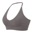 thumbnail image 1 of CUZIBR Women's Halterneck Bra Wireless Solid Color Backless Adjustable Straps Sports Deep V Neck Padded Push Up Gym Breathable Crop Top Bra Streetwear, 1 of 4