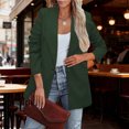 thumbnail image 1 of CUZIBR Womens Blazer Jacket Solid Color Slim Fit Long Sleeve Office Coat Notch Lapel Button Formal Business Casual Outerwear,Dark Green,S, 1 of 5