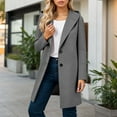 thumbnail image 1 of CUZIBR Womens Classic Coat Hooded Long Sleeve Wool Trench Coat Windproof Plus Size Casual Winter Warm Long Overcoat Loose Fit Solid Color Long Length Outerwear Jacket,Grey,XXL, 1 of 6