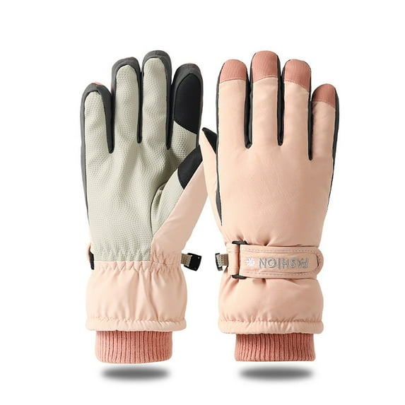 CUZIBR Womens Gloves Adult Ski Gloves Windbreaker Waterproof Snowboarding Motorcycle Touchscreen Mitten Thermal Lined For Cycling Running Outdoor Activities