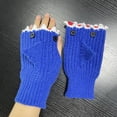 thumbnail image 1 of CUZIBR Womens Mittens Adorable Cartoon Thermal Half Finger Knitted Mittens Animal Shark Pattern Fingerless Gloves For Cold Weather, 1 of 4