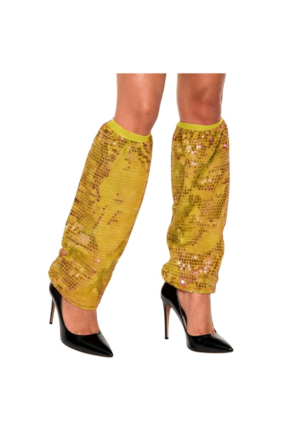 Womens Socks Sparkly Sequins Leg Warmers Leggings Glitter Dancewear Footless Knee High Stocking Party Stage Performance Tights Fashion Casual Breathable Socks,Gold,One Size