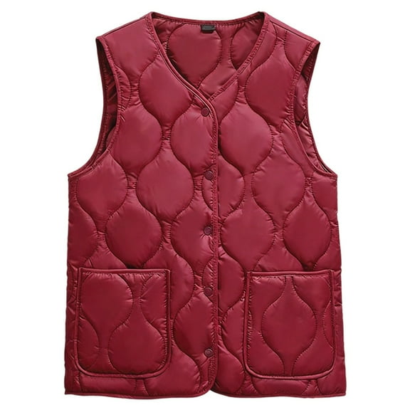 CUZIBR Womens Sweater Elegant Quilted Sleeveless Jacket Thermal Wool Lined Floral Print Zipper Up V-Neck Outerwear Vest Casual Sweater Clothes Trendy Outfits,Wine,Xxl