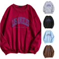 thumbnail image 1 of CUZIBR Womens Sweatshirt Letter Print Oversized Crew Neck Sweatshirts Fashion Long-Sleeve Pullover Tops Basic Layering Fall Winter Clothes,, 1 of 5