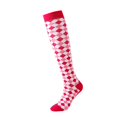 thumbnail image 1 of CUZIBR Wool Socks For Women Fashion Argyle Socks Thigh High Stocking Compression Casual Knee High Plaid Stockings Over Knee Fuzzy Socks,Red,S, 1 of 2