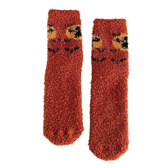 CUZIBR Wool Socks Fuzzy Thick Thermal Cute Funny Printed Coral Velvet Crew Socks Warm Sleeping Stocking Fuzzy Socks,Red,One Size