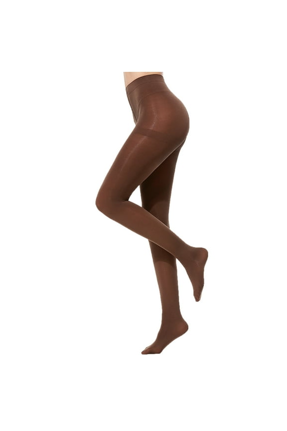 Wool Socks Semi Opaque Tights Winter Warm Thick Fuzzy Lined Leggings Solid Color Footed Pantyhose Fashion Fuzzy Socks,Coffee,One Size
