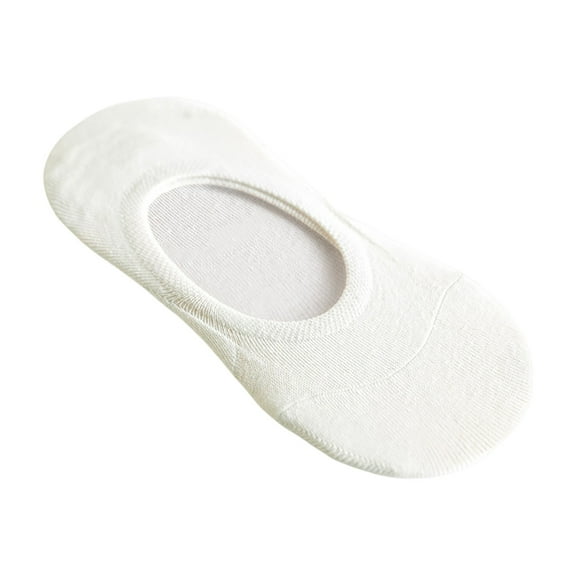 CUZIBR Wool Socks Solid Color No Show Low Cut Boat Socks Non- Concealed Sports Casual Solid Color Breathable Lightweight Footwear,White,One Size
