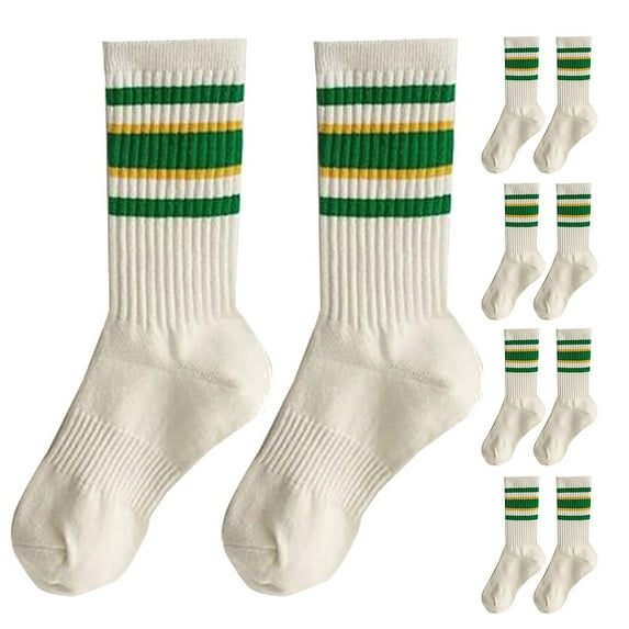 CUZIBR Wool Socks Striped Geometry Printing Colorful Knitted Leisure Soft Boat Socks Solid Color Stylish Crew Sock Soft Comfy Dailywear,Green,One Size