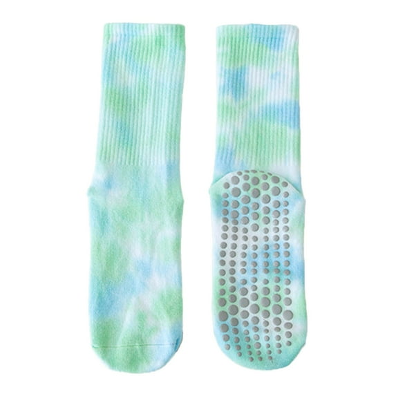 CUZIBR Wool Socks Tie Dye Yoga Pilates Grip Socks Women'S Fashion Casual Athletic Sports Crew Socks For Workout Gym And Casual Wear Casual Breathable Socks,Sky Blue,One Size