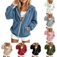 thumbnail image 1 of CUZIBR Youth Girls Ribbed Knit Full Zip Hoodie Oversized Loose Long Sleeve Jacket With Pockets Soft Lightweight Casual Fall Outdoor Outerwear For Young Comfy Coats,Navy,7-9 Years, 1 of 4