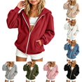 thumbnail image 1 of CUZIBR Youth Girls Ribbed Knit Full Zip Hoodie Oversized Loose Long Sleeve Jacket With Pockets Soft Lightweight Casual Fall Outdoor Outerwear For Young Comfy Coats,Red,7-9 Years, 1 of 4