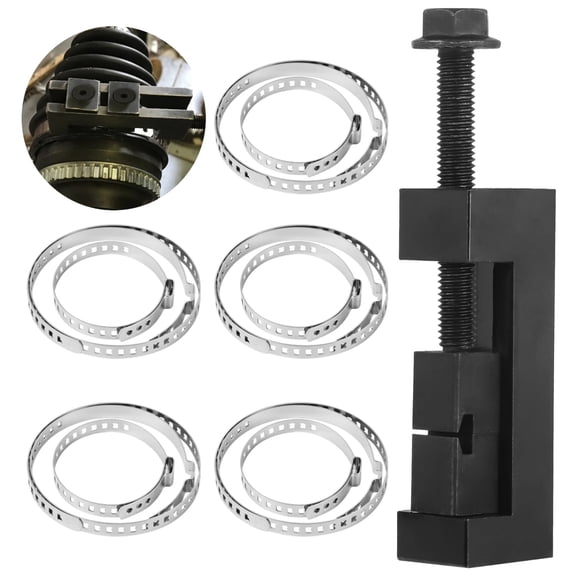 CV Axle Boot Clamp Pliers Kit, Includes 1 Clamp Tool & 10 Adjustable Ear Clamps, Stainless Steel Single-ear Hose Clamps, Drive Shaft Clamping Tools for Cars, CV Joint Boot Repair Kit
