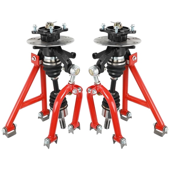 CV Axle Shaft Assembly & Suspension Shock Swing Arm Swingarm Kit & Steering Spindle Wheel Hubs & Brake Disc Rotors & Tie Rod End for 4WD Rear Drive ATV UTV Quad Go Kart Buggy Golf Cart