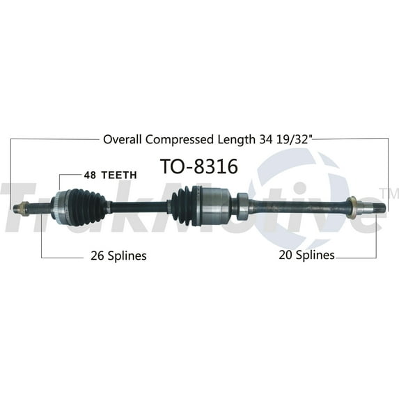 CV Axle Shaft Fits select: 2000-2002 TOYOTA MR2