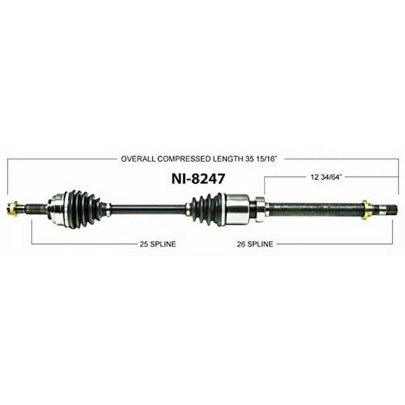 CV Axle Shaft Fits select: 2007-2012 NISSAN VERSA, 2009-2014 NISSAN CUBE