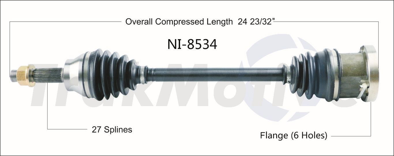 CV Axle Shaft Fits select: 2009-2013 INFINITI G37, 2007-2008