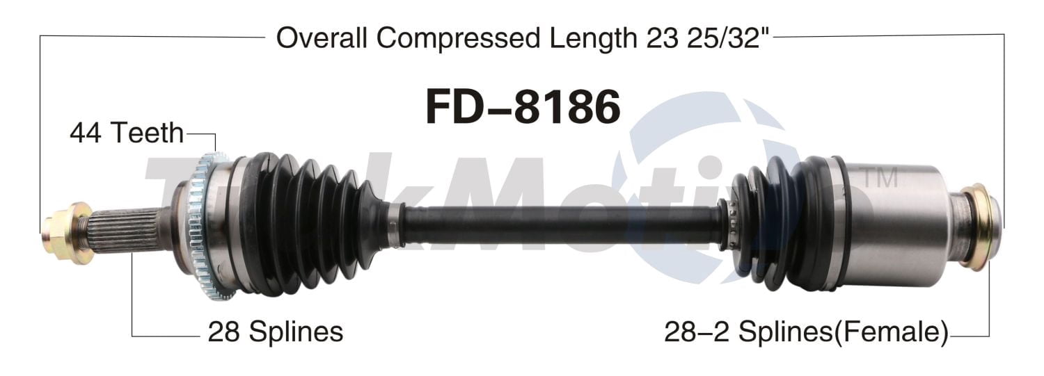 CV Axle Shaft Fits select: 2010-2012 FORD FUSION, 2010-2011 MERCURY MILAN