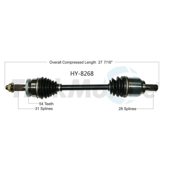 CV Axle Shaft Fits select: 2011-2012,2014 KIA SEDONA