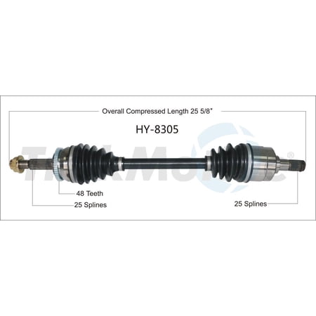 CV Axle Shaft Fits select: 2012-2017 HYUNDAI ACCENT