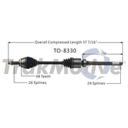 CV Axle Shaft Fits select 2012-2017 TOYOTA CAMRY, 2009-2013 TOYOTA COROLLA MATRIX