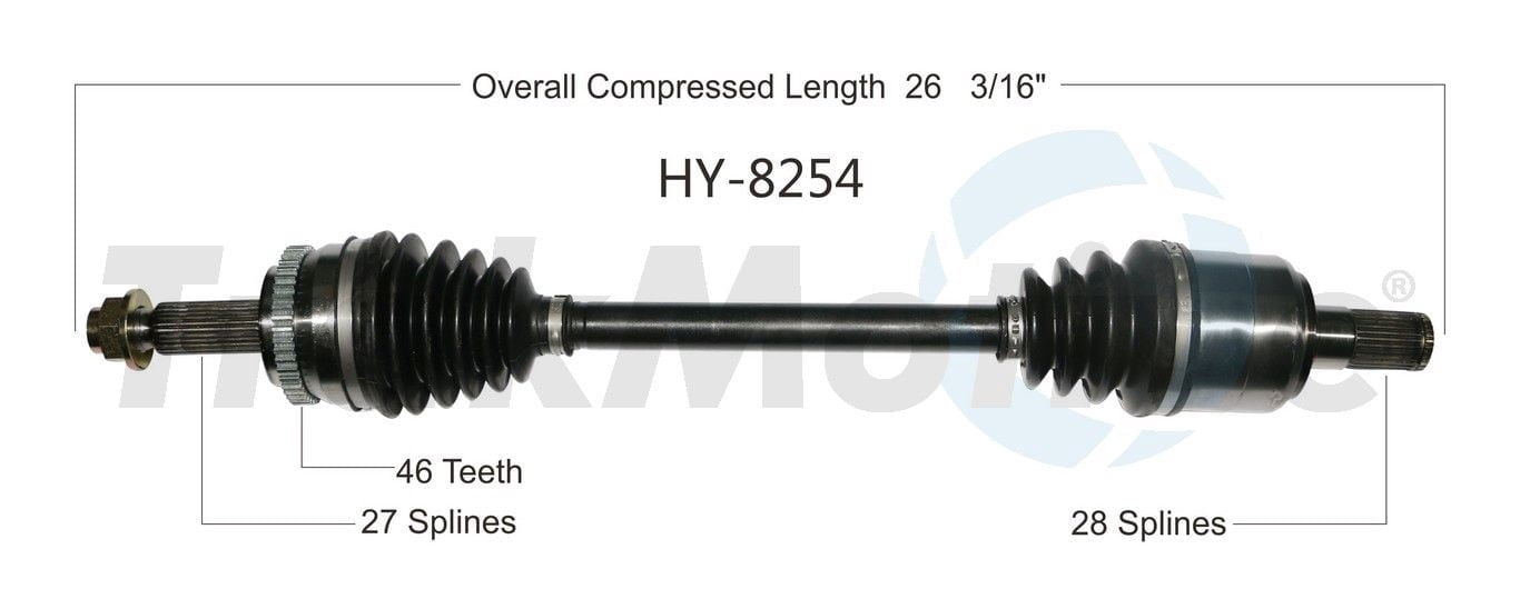 CV Axle Shaft Fits select: 2013-2015 HYUNDAI VELOSTER, 2014-2016 KIA FORTE