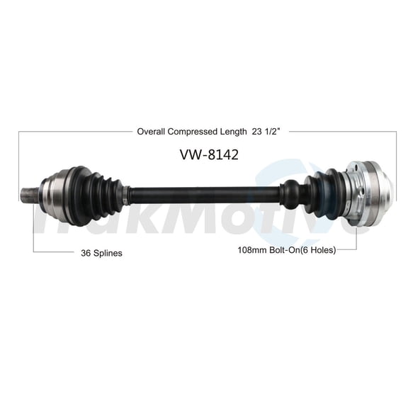 CV Axle Shaft Fits select: 2015-2017 VOLKSWAGEN GTI, 2017 VOLKSWAGEN GOLF ALLTRACK