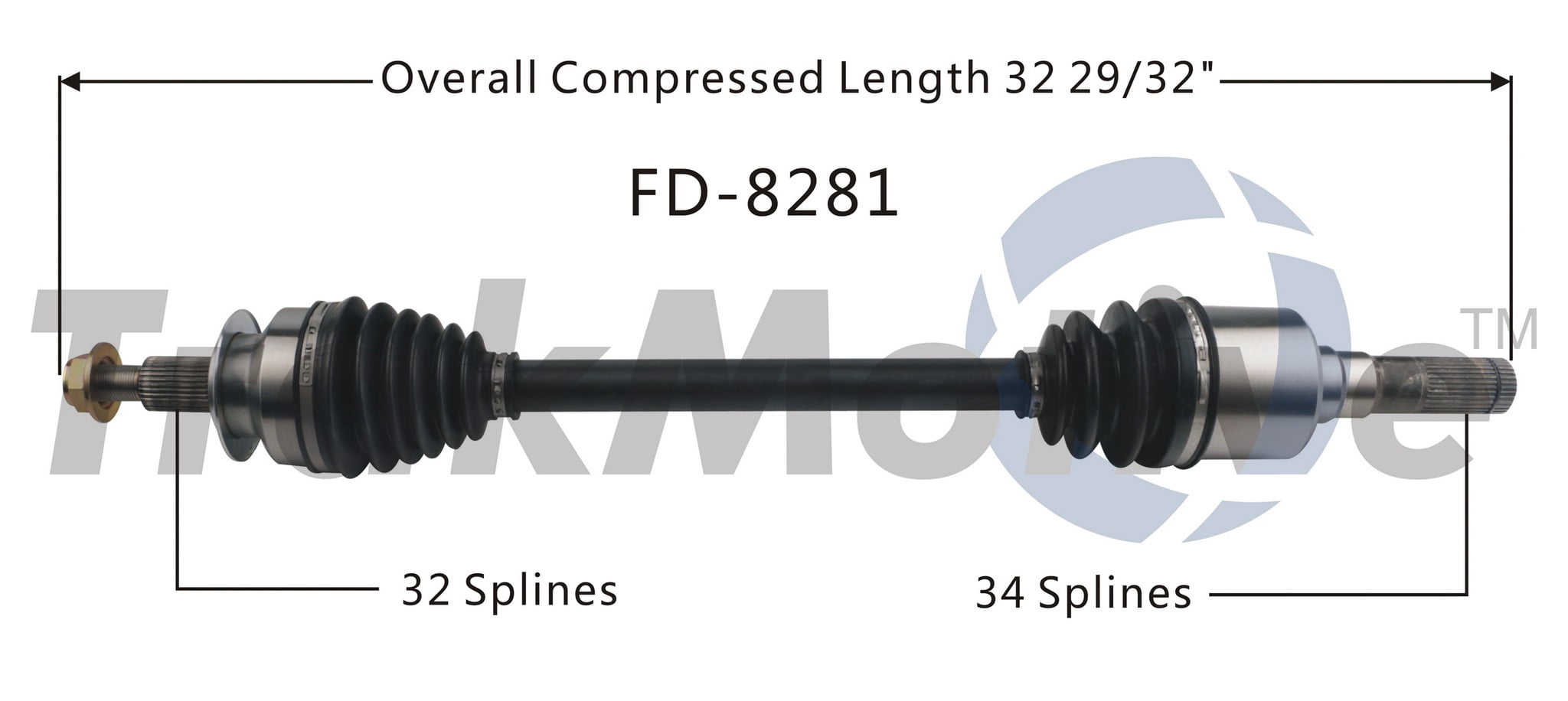 CV Axle Shaft Fits select: 2015-2018 FORD MUSTANG GT, 2019-2023 FORD MUSTANG