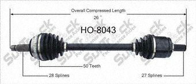 CV Axle Shaft-New Front Right SurTrack HO-8043 Fits select: 1998-2002 HONDA ACCORD, 1999-2003 ACURA 3.2TL