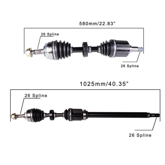 CV Axle Shafts for Front Wheel Drive Automatic Transmission 2.4L 93-97 Volvo 850