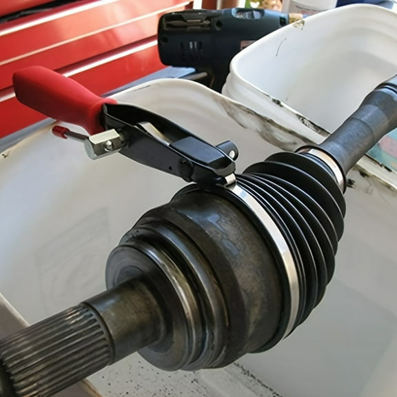 CV Joint Boot Clamp Pliers - Heavy Duty Ear-Type Clamp Tool - Universal Dust Cover Crimping Pliers for Car Drive Shafts - Durable Steel Hose Clamp Tool for Automotive Repair