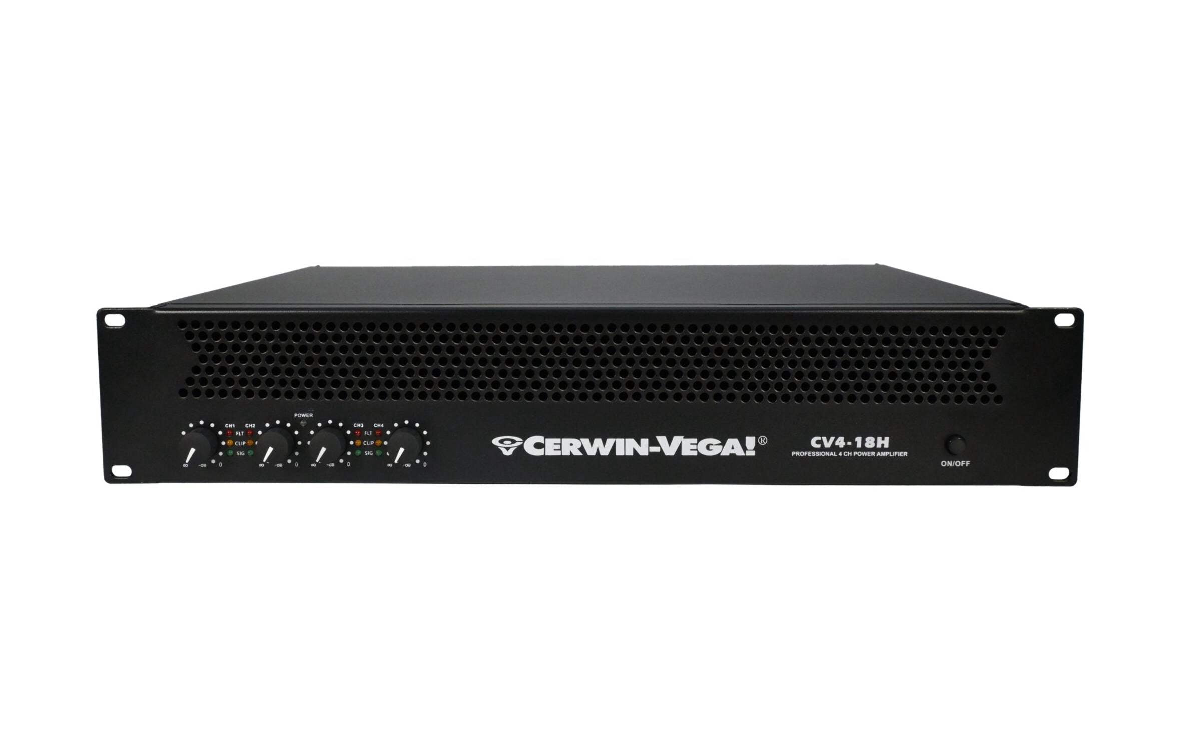 4-Channel Power Audio Amplifier, 1820W 120V-Bridging 8Ω - CV4-18H