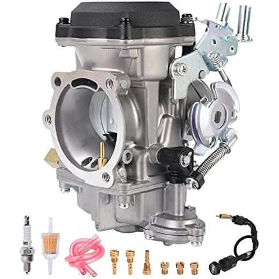 CV40 Carburetor Kit 27421-99A with Choke Cable, Jets Fuel Filter Spark Plug, Stable Idle & Smooth Throttle