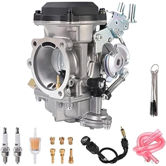 CV40 Carburetor Kit for XL883 XL1200, Replaces 27421-99 27490-04, Includes Choke Cable Fuel Filter Spark Plugs
