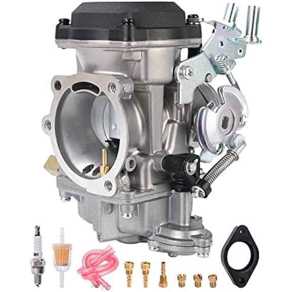 CV40 Carburetor Kit with Intake Manifold, Jets Fuel Filter Spark Plug, Stable Idle & Smooth Throttle