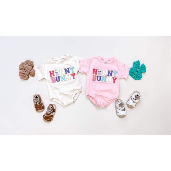 CVA Products Boys Infant Romper Honey Bunny Ivory Color