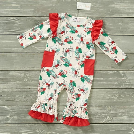CVA Products Girls Winter Infant Romper Holiday Deer