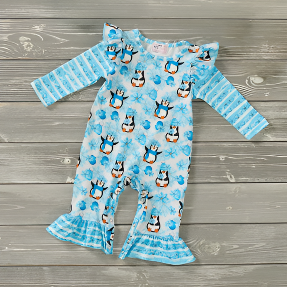 CVA Products Girls Winter Infant Romper Playful Penguin