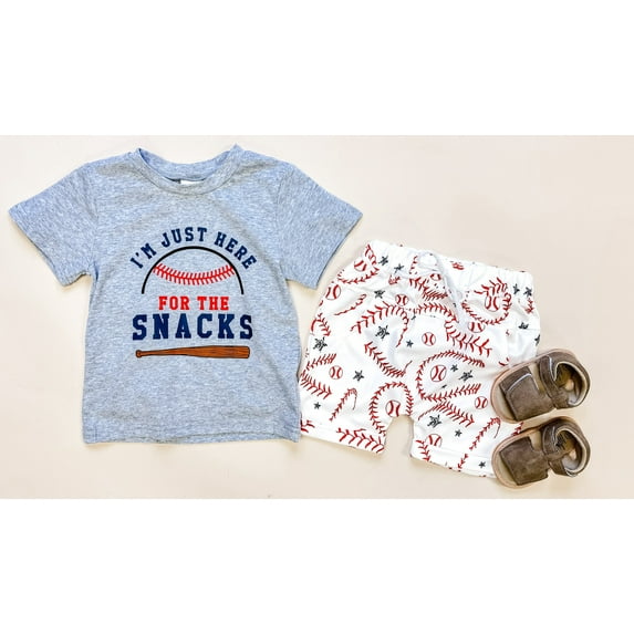 CVA Products Toddlers Boys Loungewear Summer Set Baseball Snack Set
